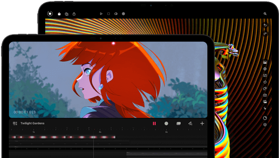 Asztrofekete
13 hüvelykes és 11 hüvelykes iPad Pro elölnézetből, fekvő tájolásban, lekerekített sarkokkal és fekete kijelzőkerettel, a
11 hüvelykes modell kijelzőjén egy vörös hajú figura élénk képe, a 13 hüvelykes modell kijelzőjén pedig egy fotószerkesztő
felület színes elemei jelennek meg
