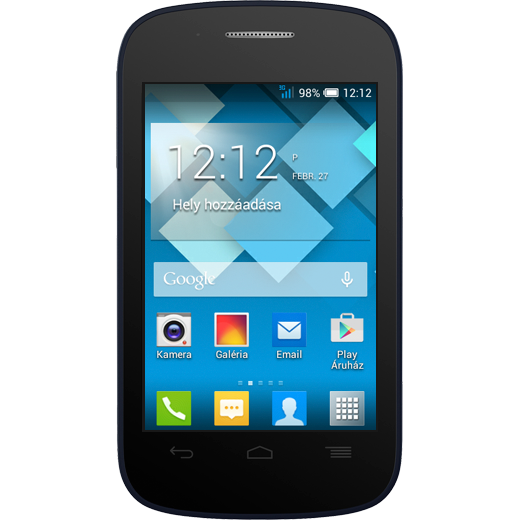 Alcatel One Touch Pop C1 beállításának kijelzője