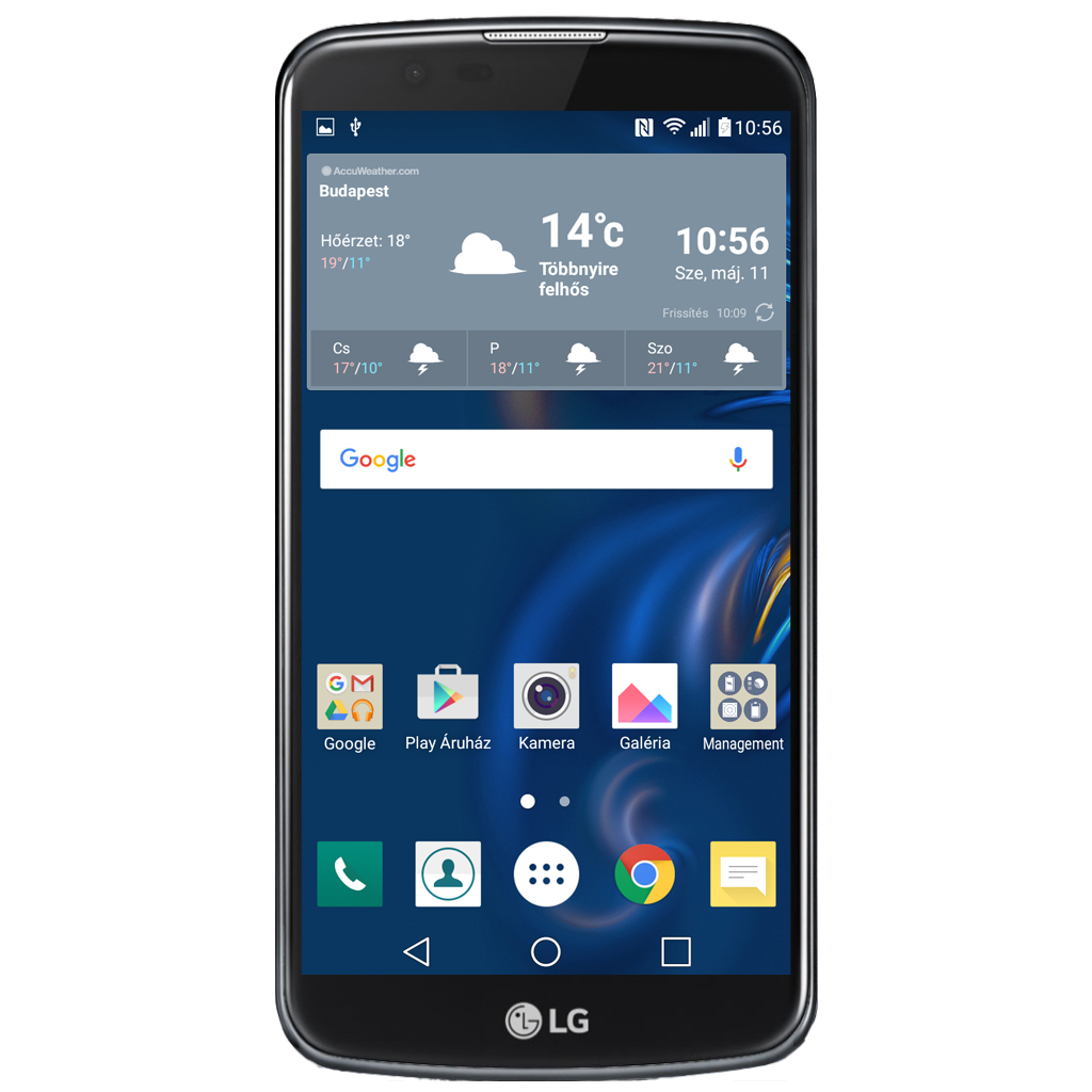 LG K10 beállításának kijelzője