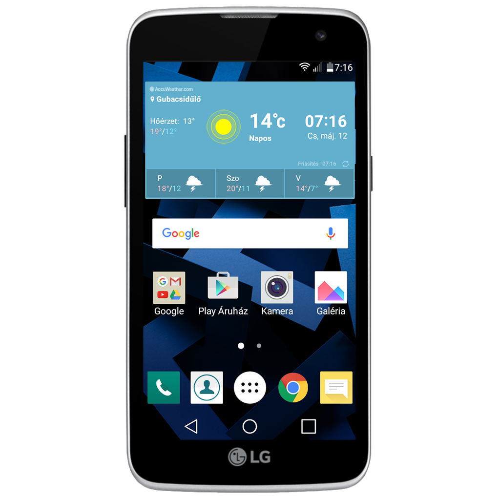 LG K4 beállításának kijelzője